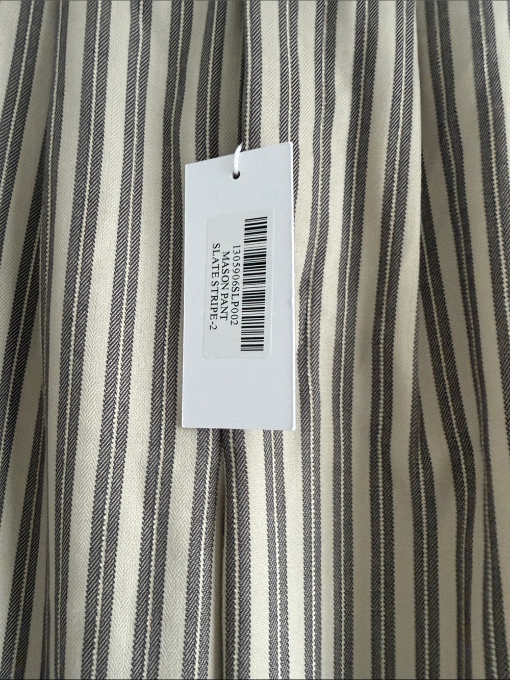 Reformation Mason trouser pleased high rise pant slate stripe NWT - Picture 2 of 4